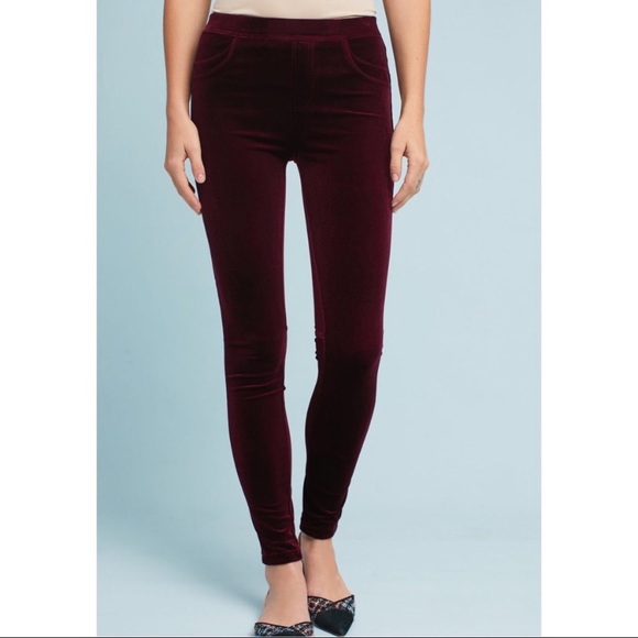 Sanctuary Anthro gilla wine velour leggings small - Picture 3 of 8